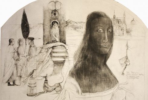 Meeting - drypoint - mezzotint